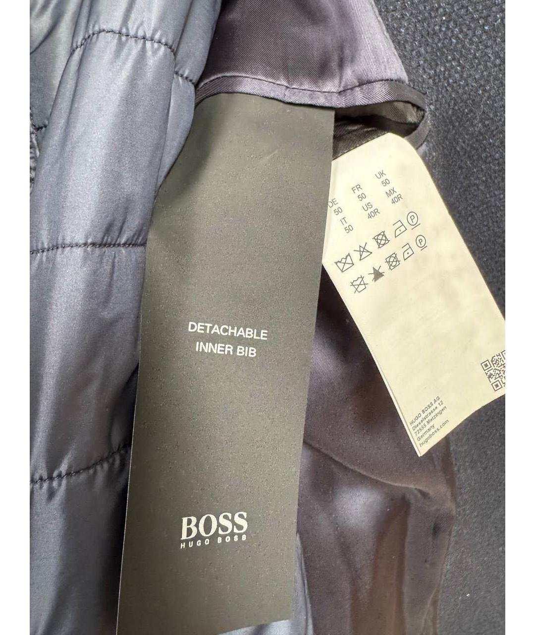 HUGO BOSS Темно-синее шерстяное пальто, фото 6