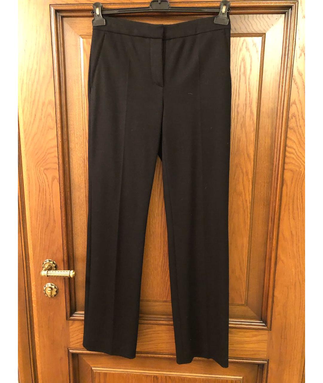 MAX MARA Черные шерстяные прямые брюки, фото 4