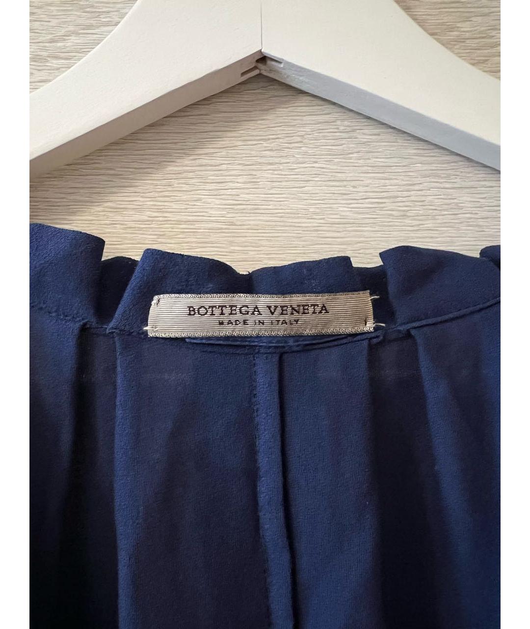 BOTTEGA VENETA Темно-синее хлопковое вечернее платье, фото 3