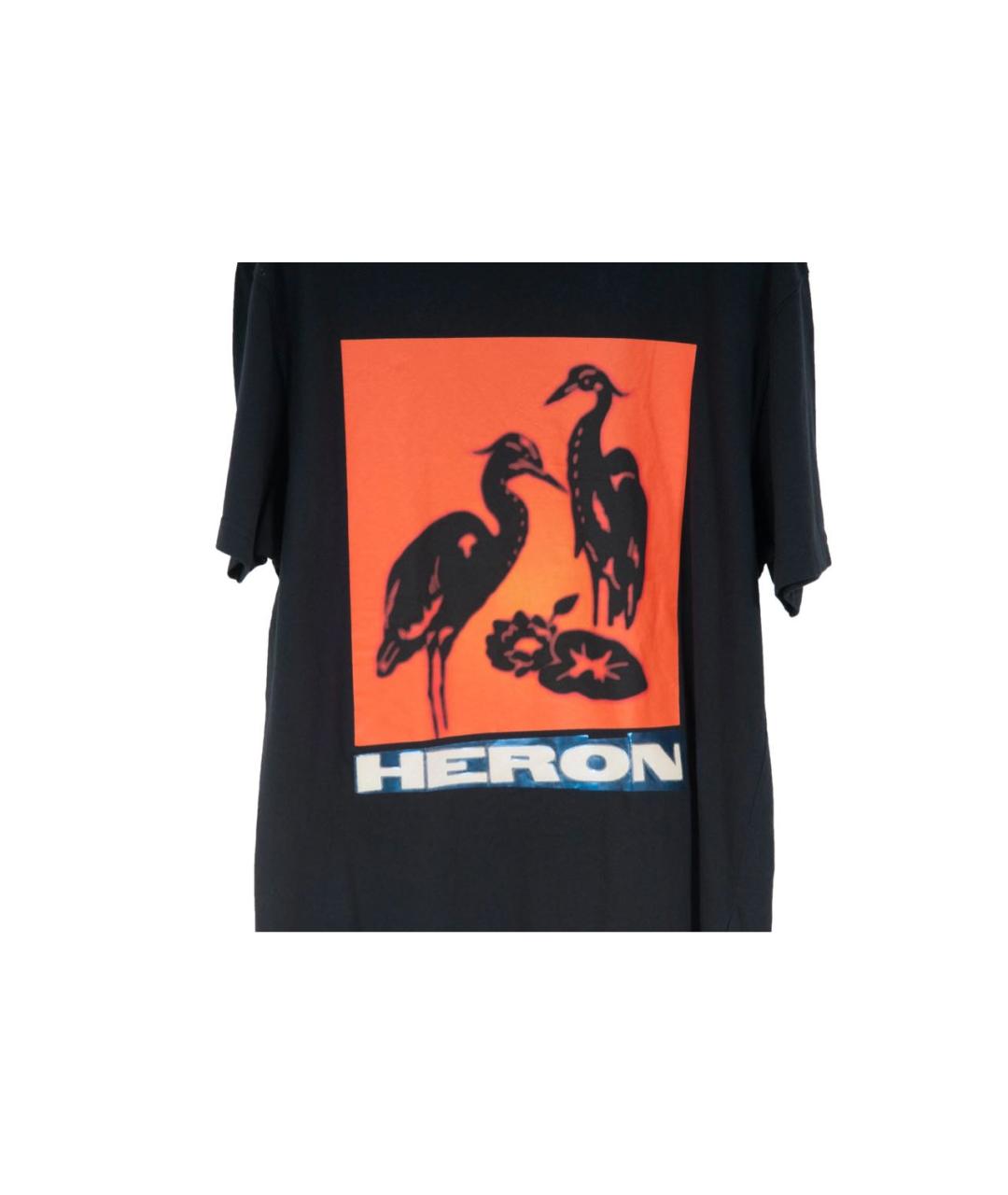 HERON PRESTON Черная хлопковая футболка, фото 2