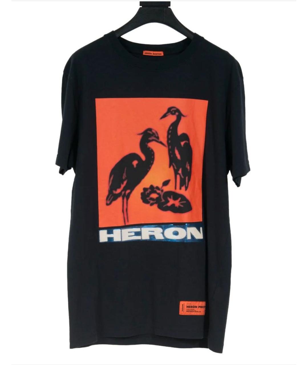 HERON PRESTON Черная хлопковая футболка, фото 3