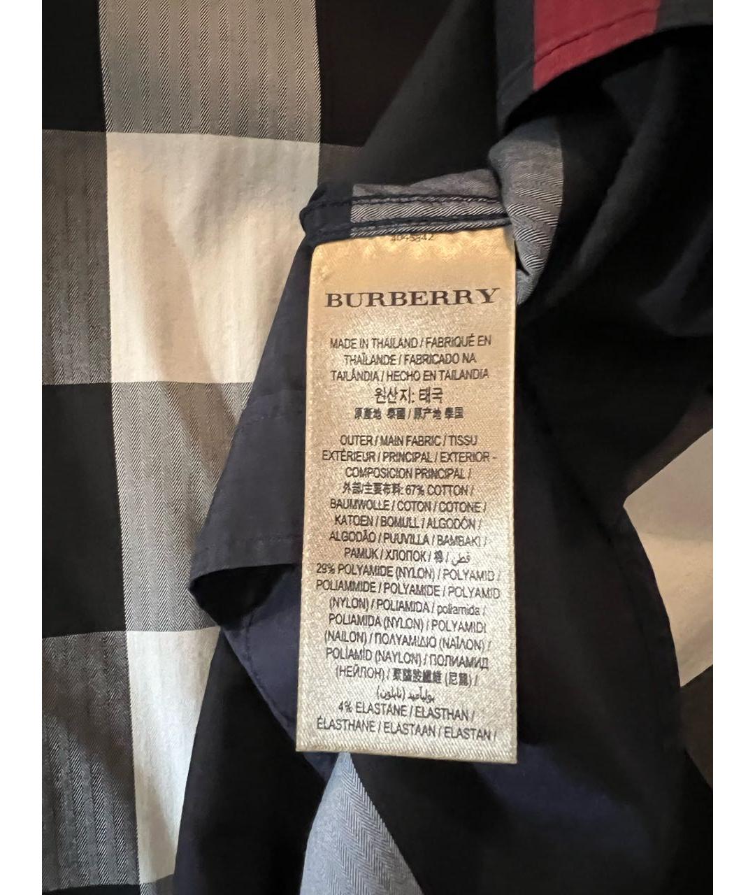 BURBERRY Темно-синяя хлопковая кэжуал рубашка, фото 5