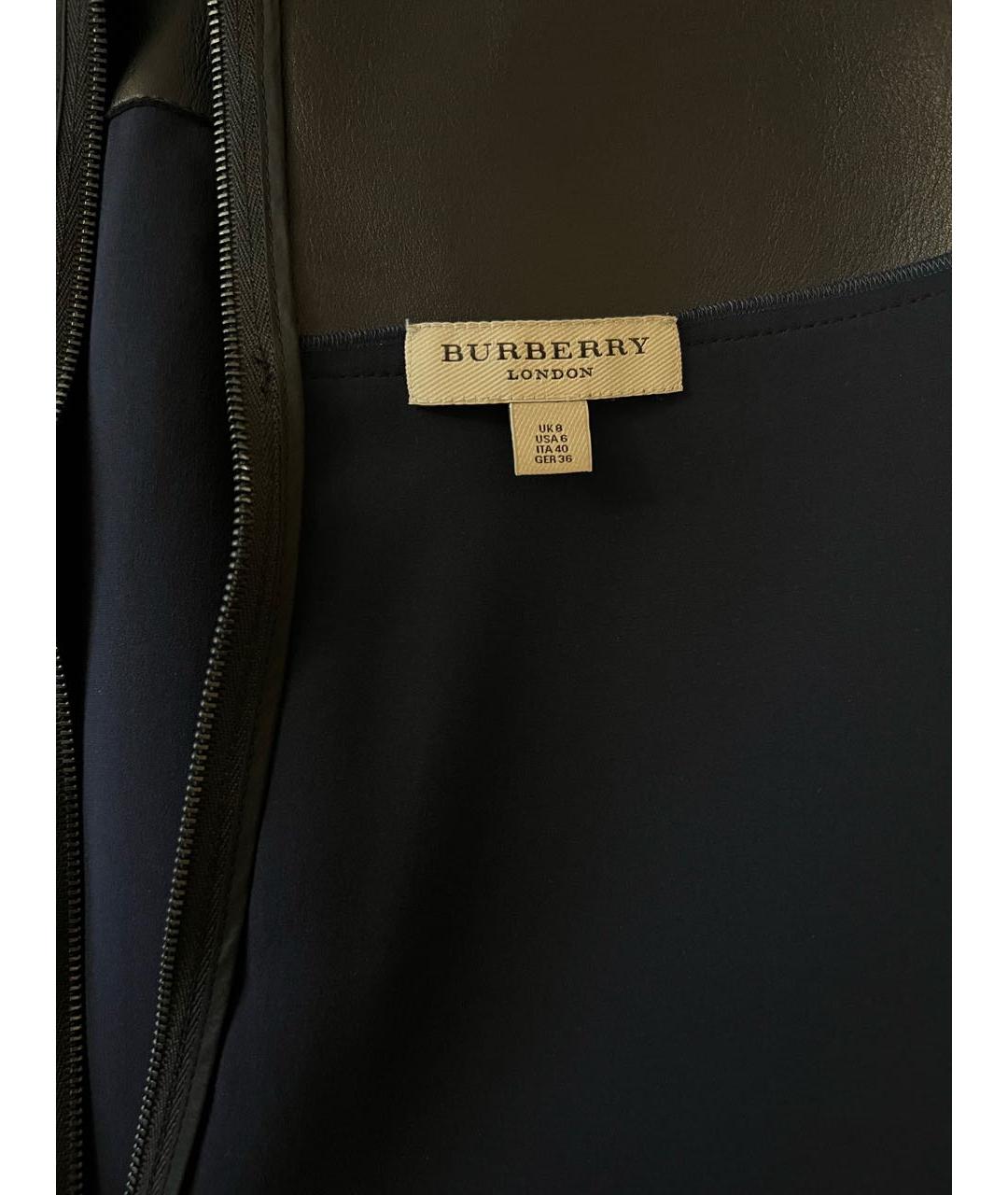 BURBERRY Темно-синяя шелковая блузы, фото 3