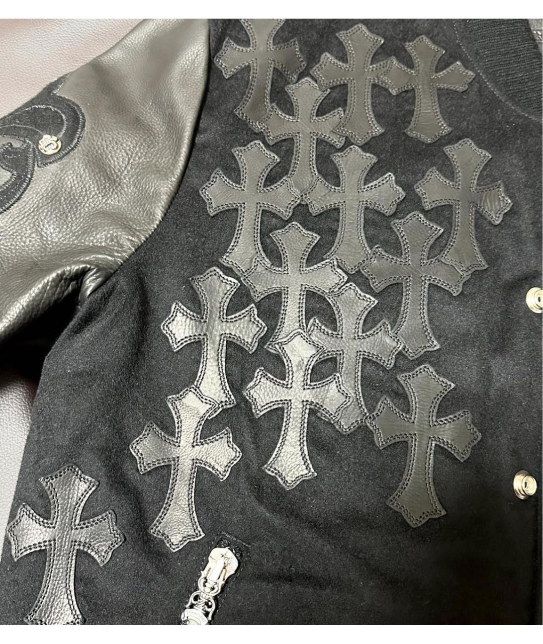 CHROME HEARTS Черная кожаная куртка, фото 4