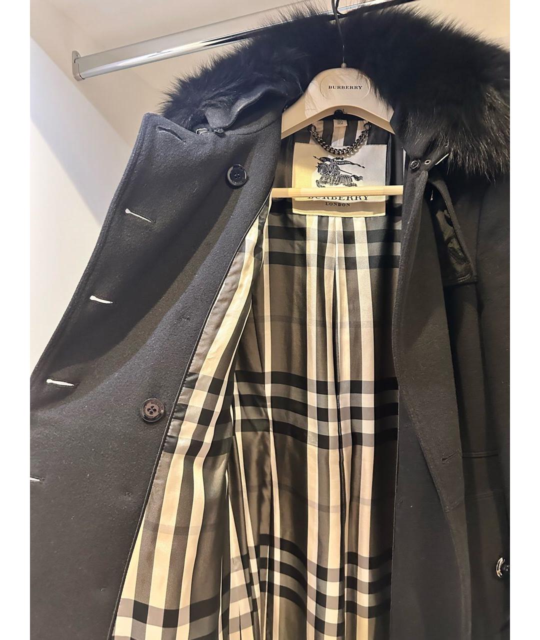 BURBERRY Черное шерстяное пальто, фото 3