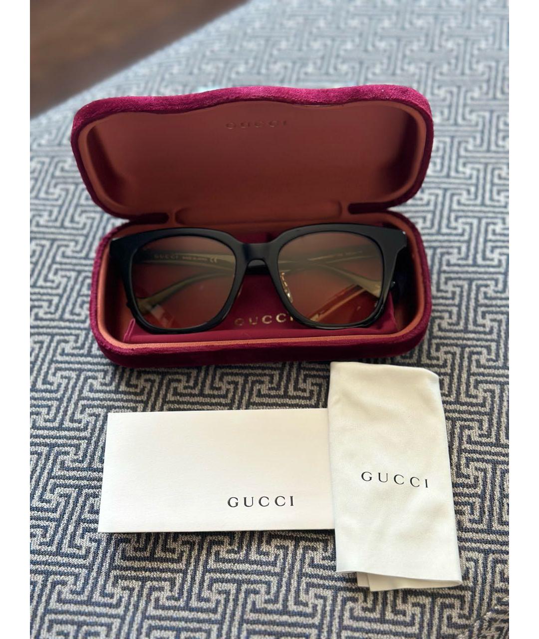 GUCCI Черные пластиковые солнцезащитные очки, фото 3