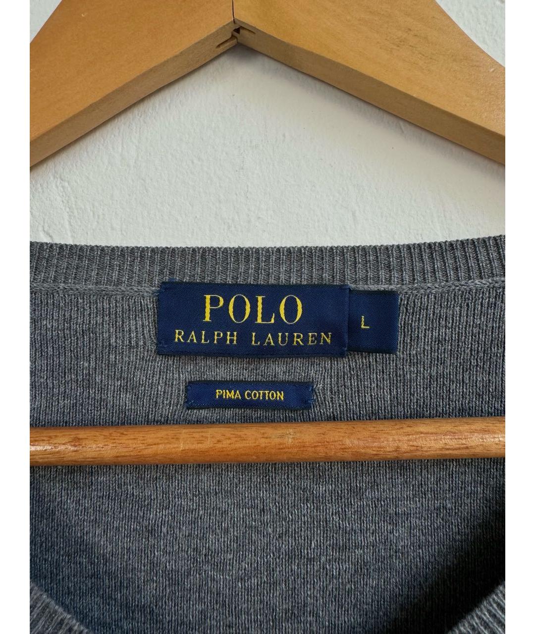 POLO RALPH LAUREN Серый хлопковый джемпер / свитер, фото 5