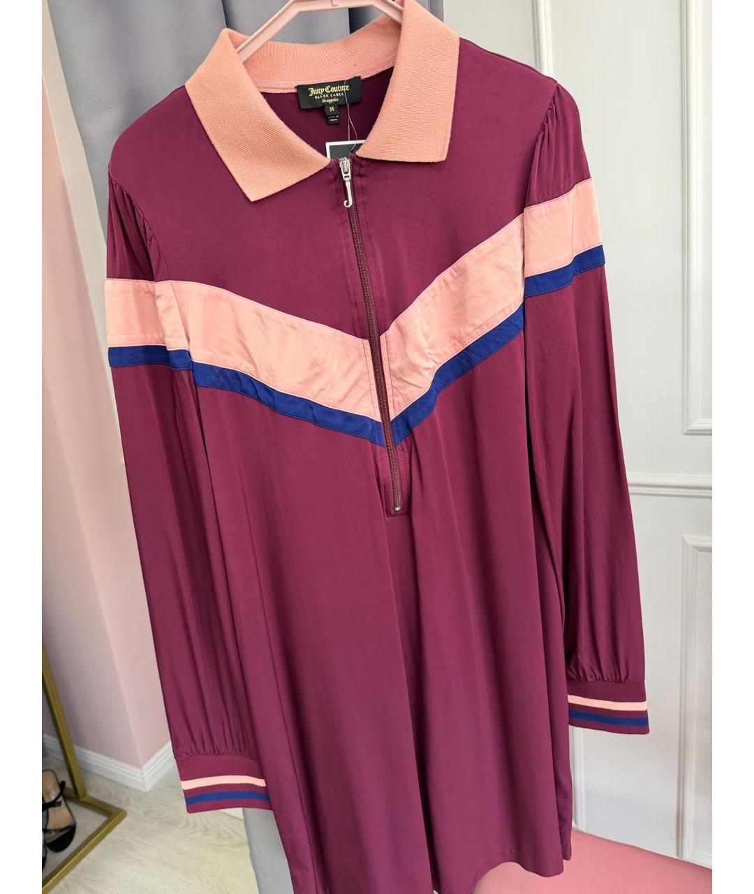 JUICY COUTURE Бордовое полиэстеровое повседневное платье, фото 8