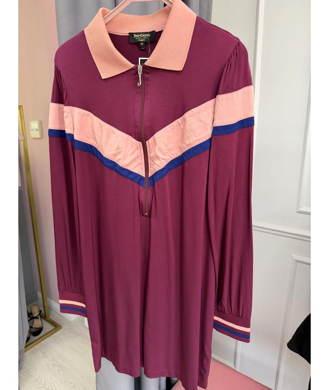 JUICY COUTURE Бордовое полиэстеровое повседневное платье, фото 7