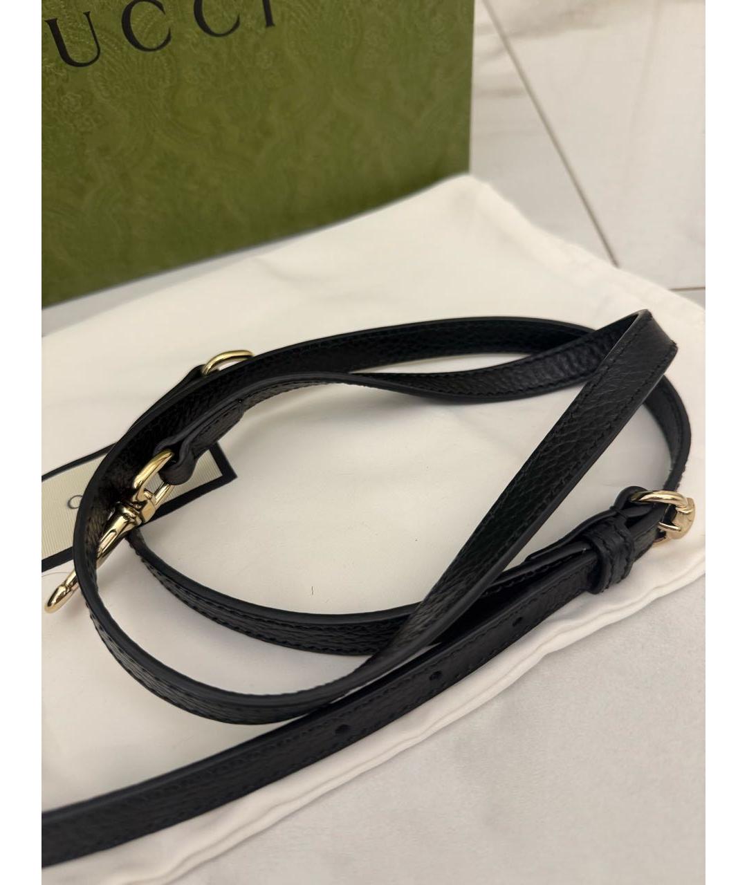 GUCCI Черная кожаная сумка с короткими ручками, фото 6