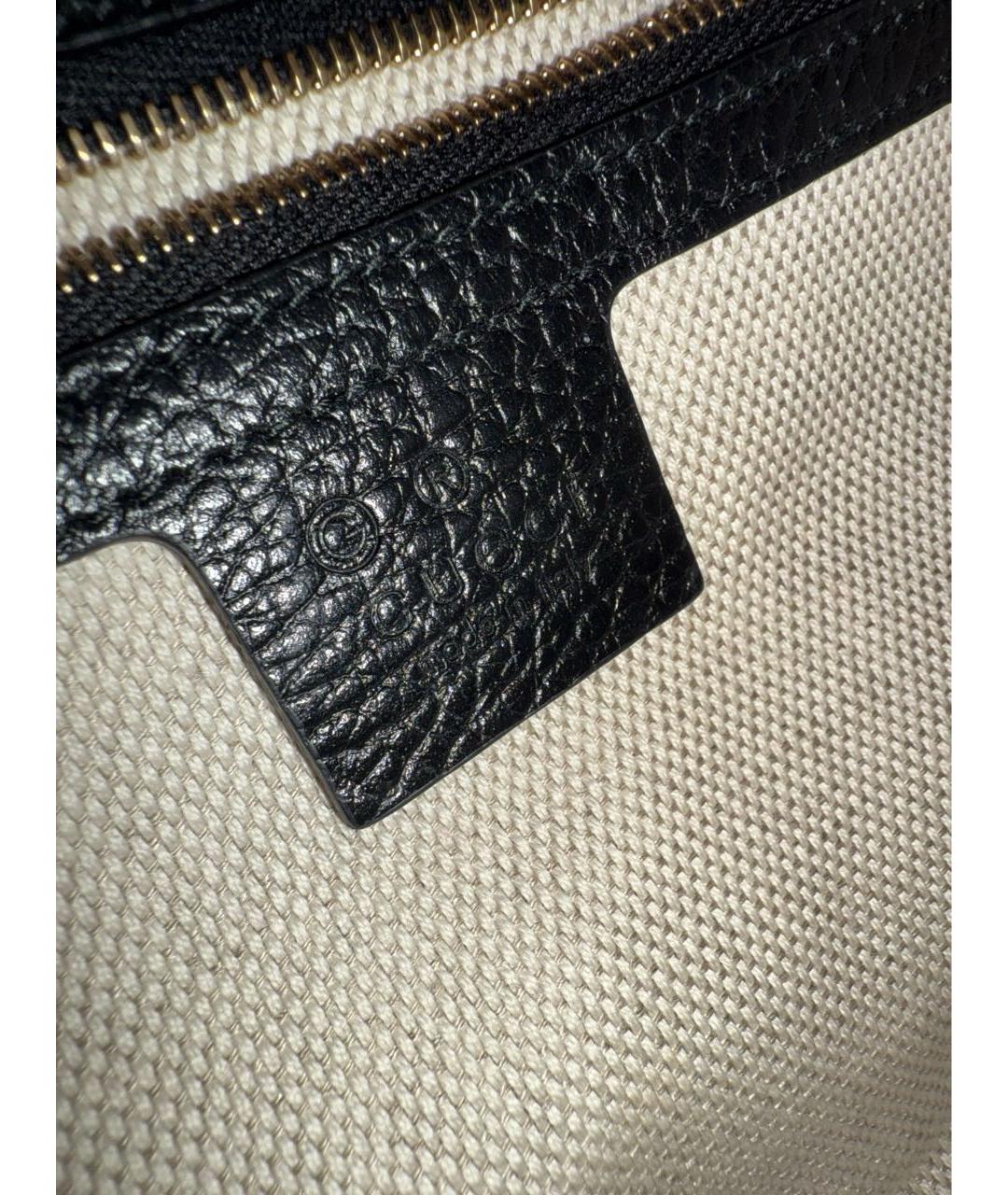 GUCCI Черная кожаная сумка с короткими ручками, фото 5