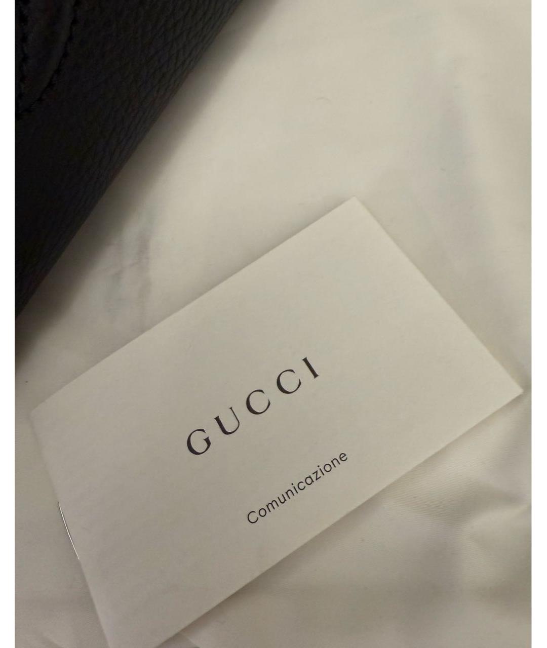 GUCCI Черная кожаная сумка с короткими ручками, фото 7