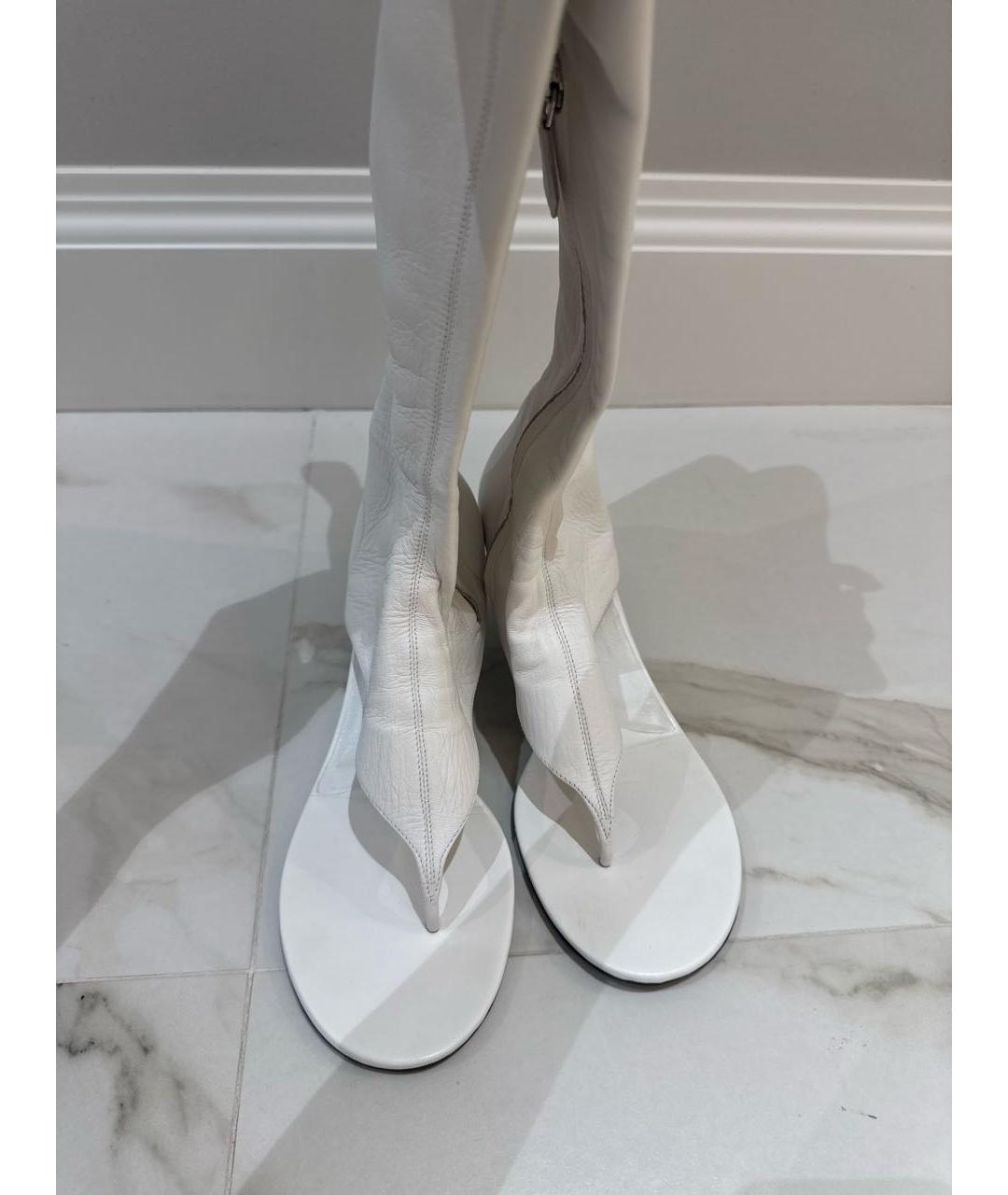 MIU MIU Белые кожаные сапоги, фото 3