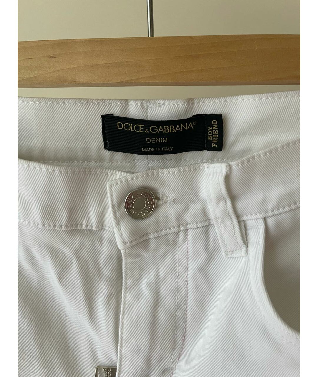DOLCE&GABBANA Белые хлопко-эластановые прямые джинсы, фото 3