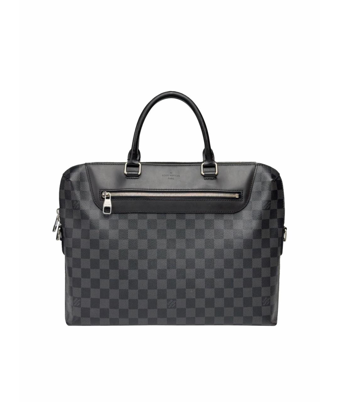 LOUIS VUITTON Черный кожаный портфель, фото 1