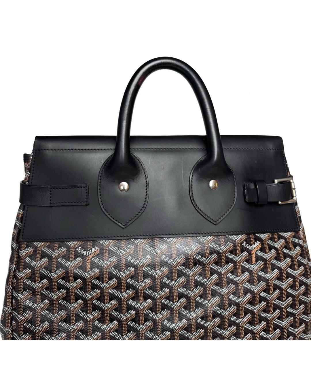 GOYARD Черная кожаная сумка тоут, фото 7