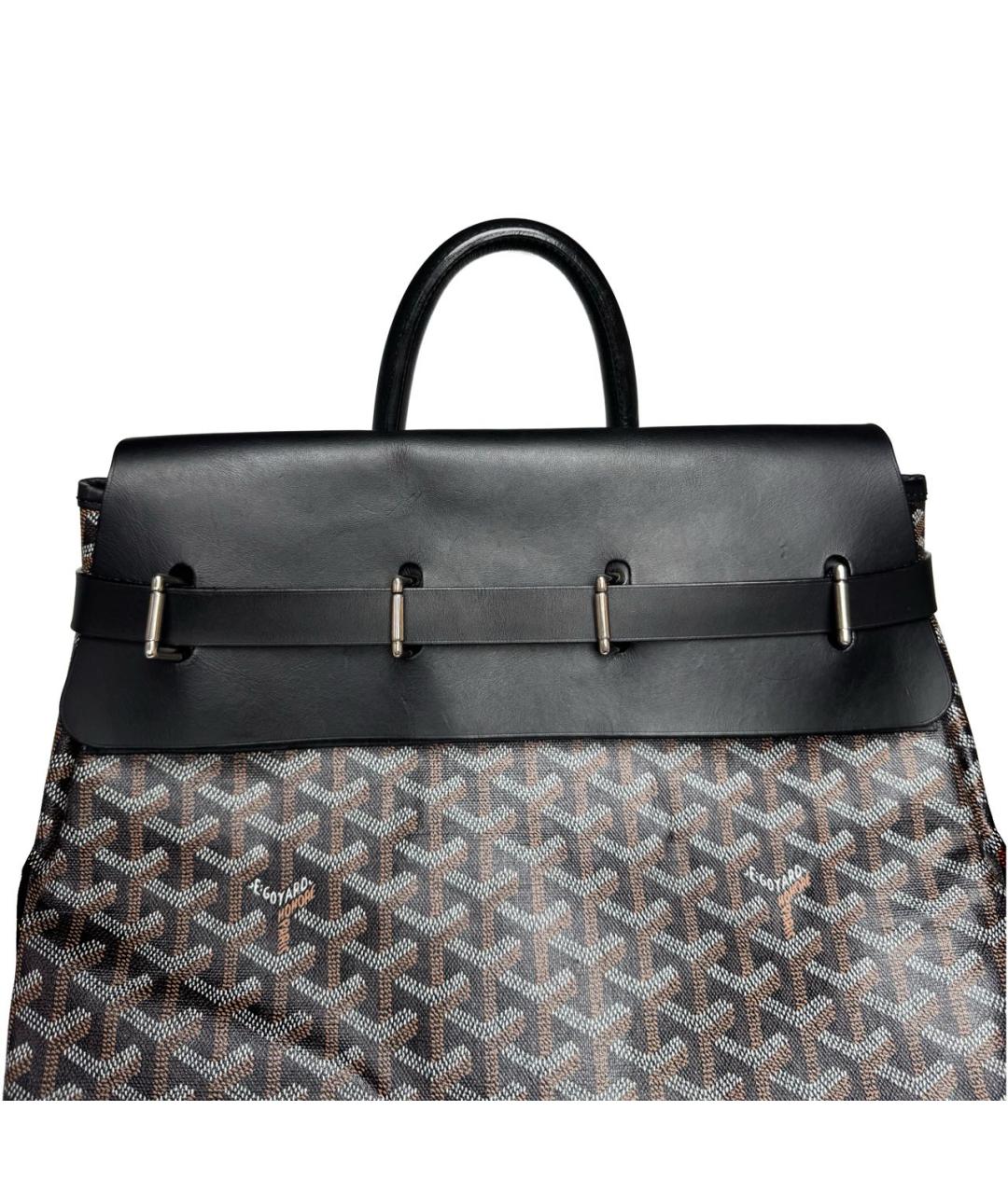 GOYARD Черная кожаная сумка тоут, фото 6