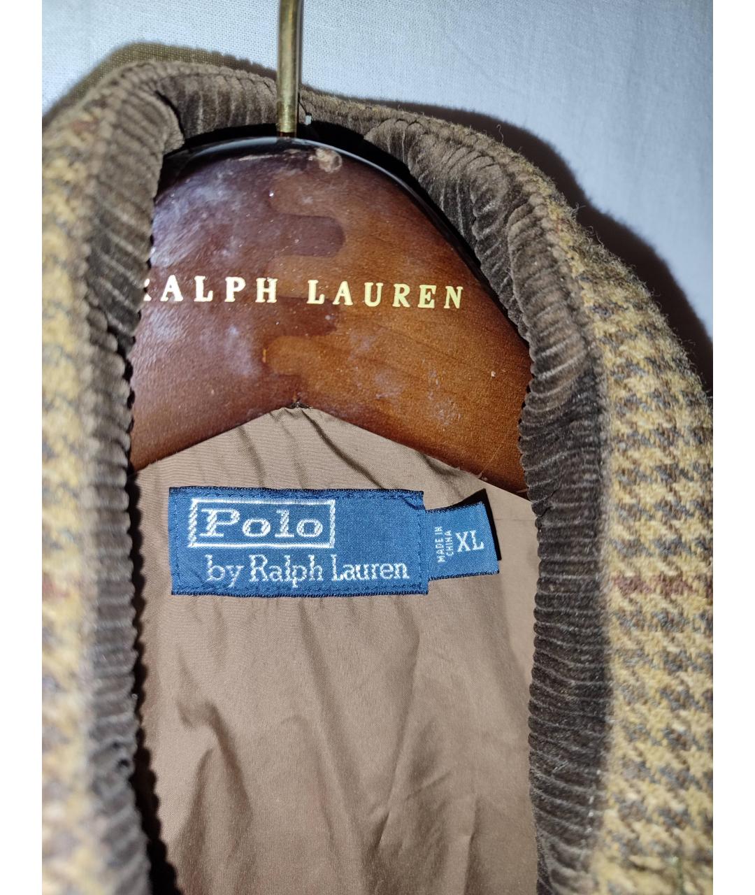 POLO RALPH LAUREN Коричневый шерстяной жилет, фото 3