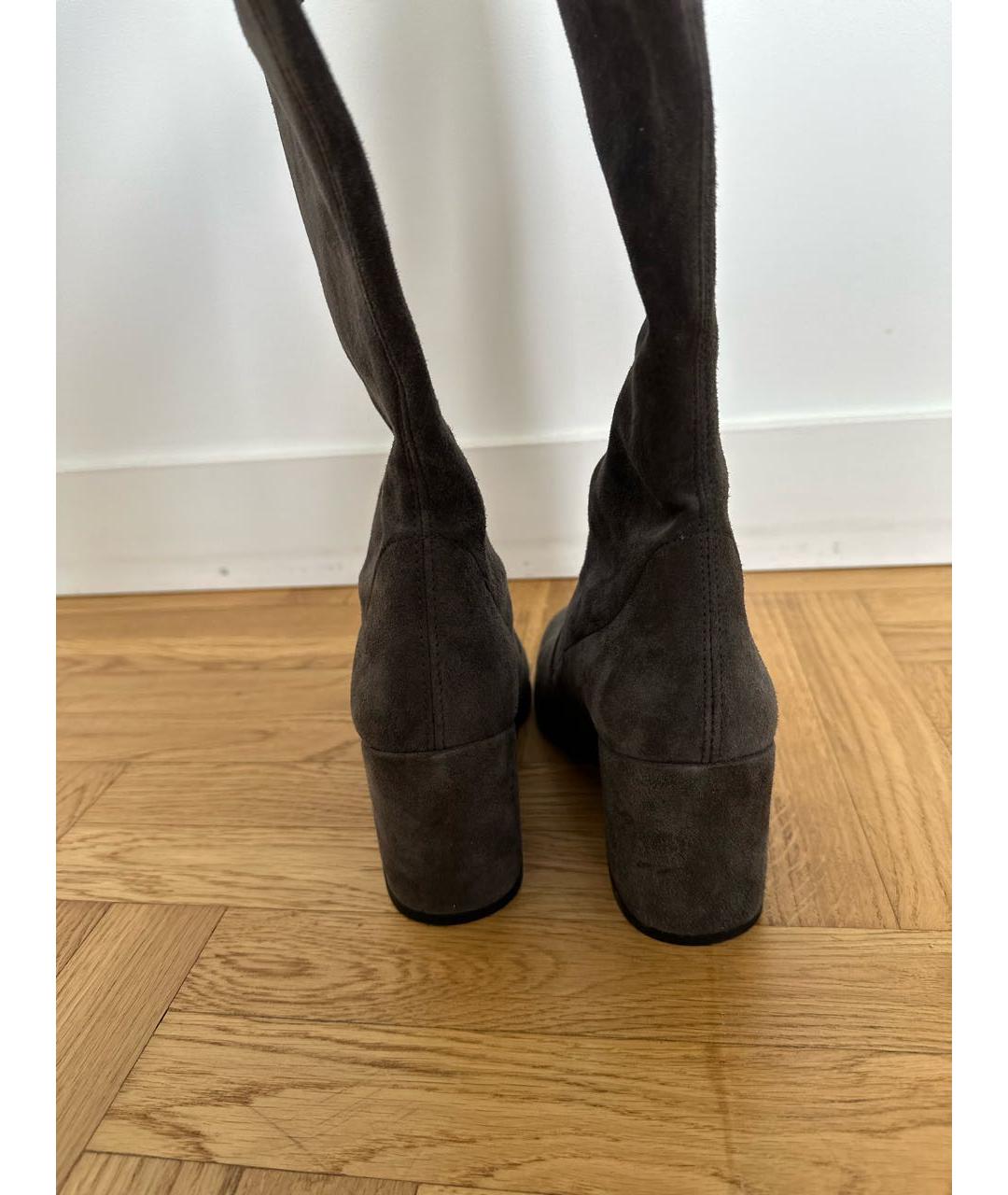 STUART WEITZMAN Серые замшевые ботфорты, фото 4