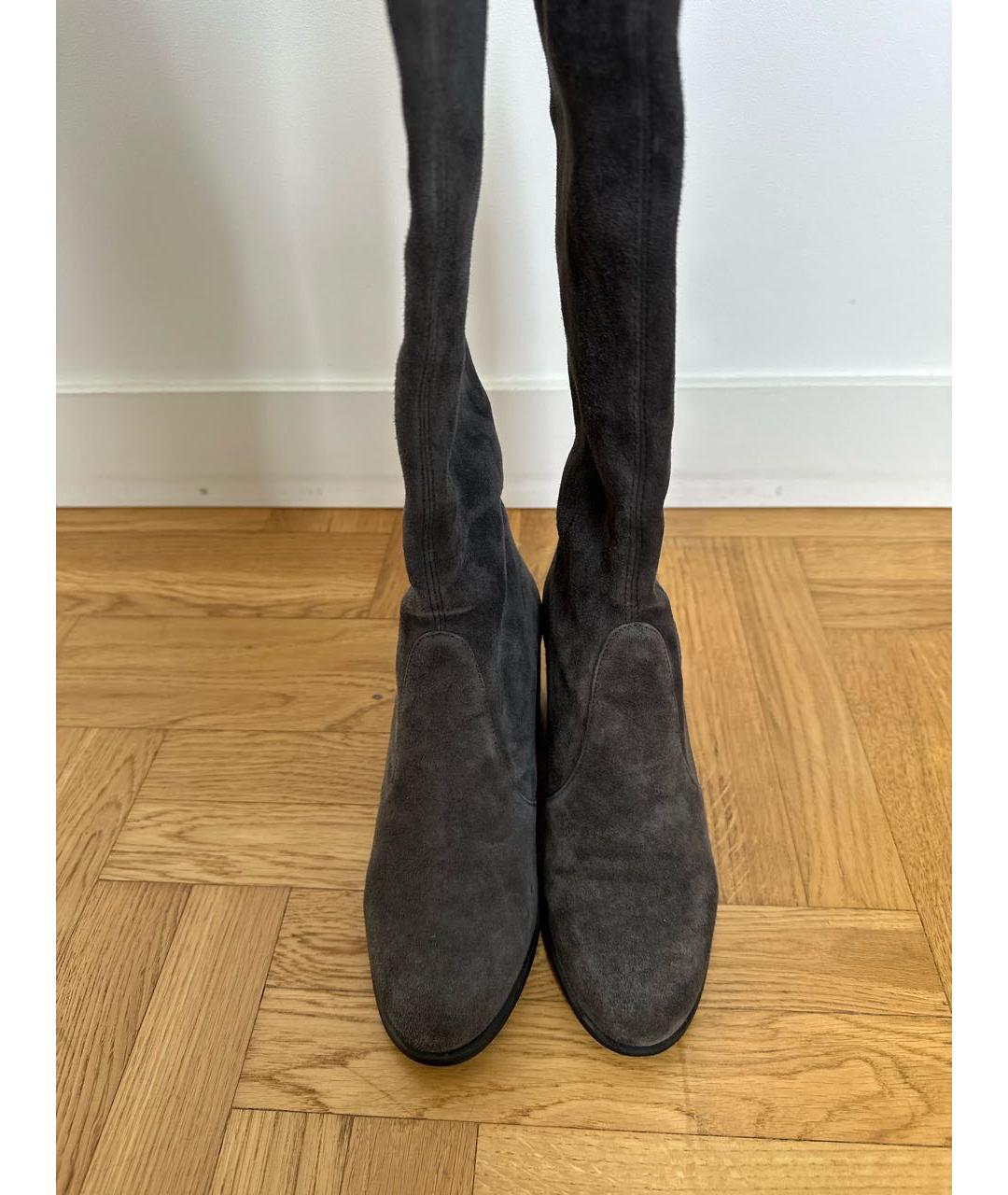 STUART WEITZMAN Серые замшевые ботфорты, фото 2