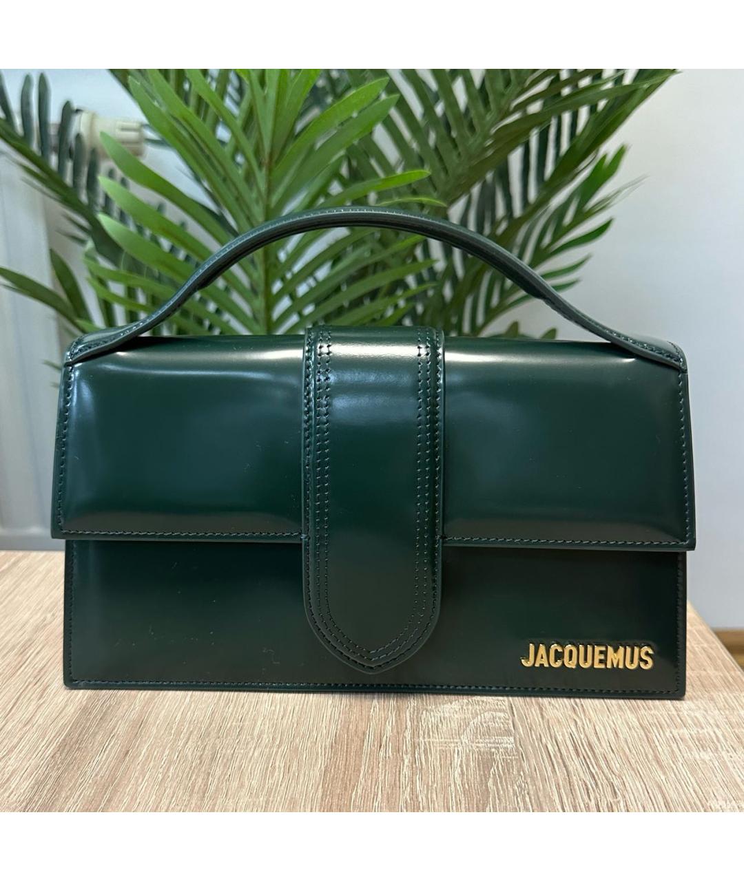 JACQUEMUS Зеленая кожаная сумка через плечо, фото 6