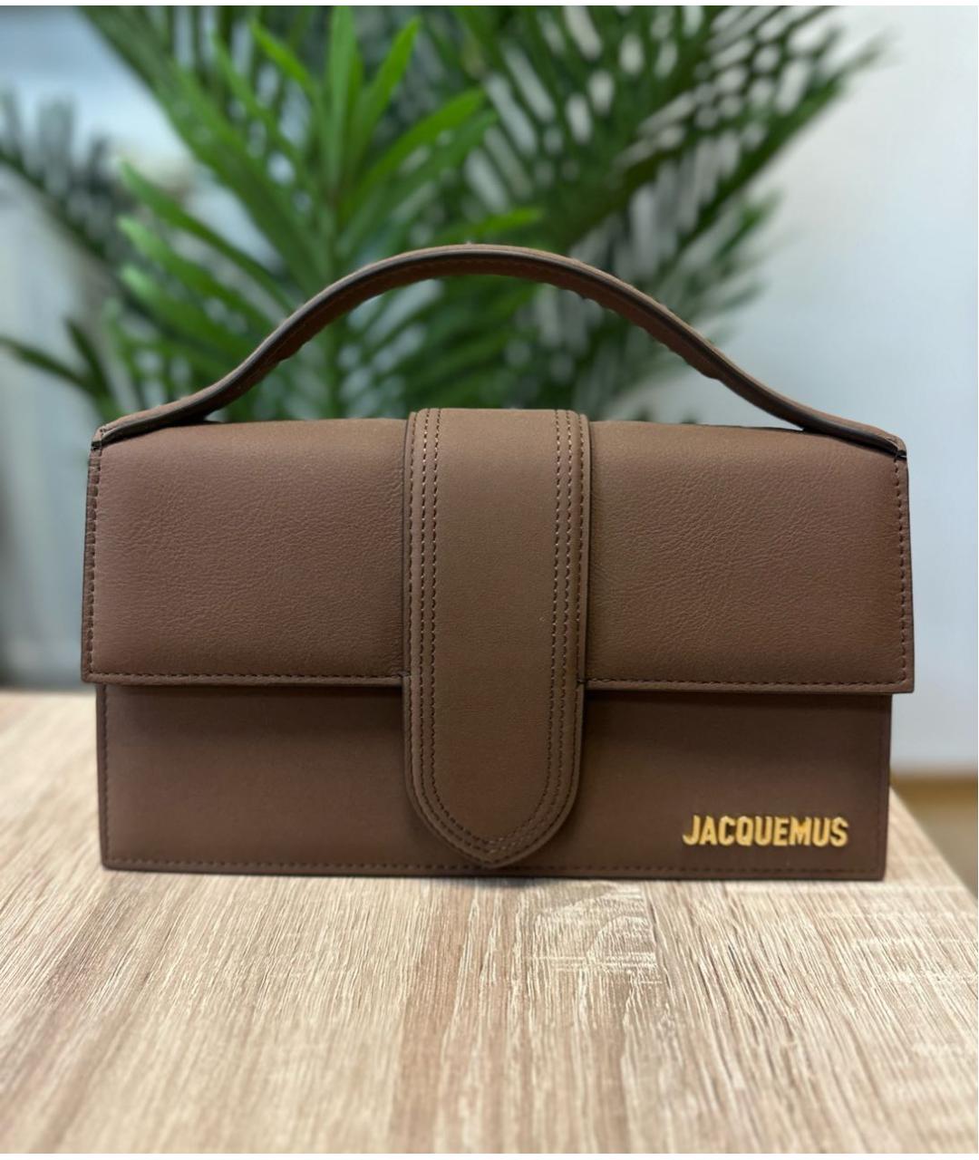 JACQUEMUS Коричневая кожаная сумка через плечо, фото 7