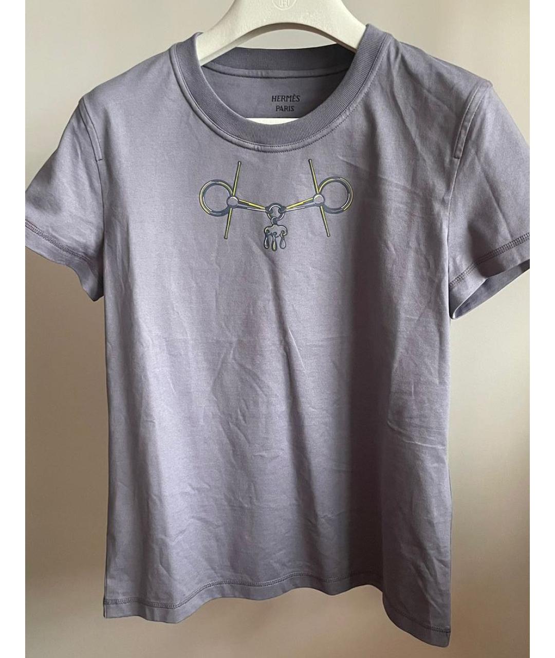 HERMES Серая хлопковая футболка, фото 6