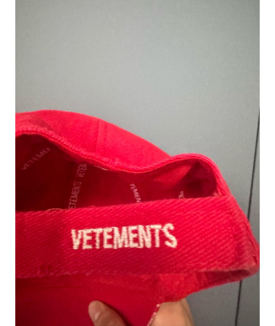 VETEMENTS Красная хлопковая кепка/бейсболка, фото 2