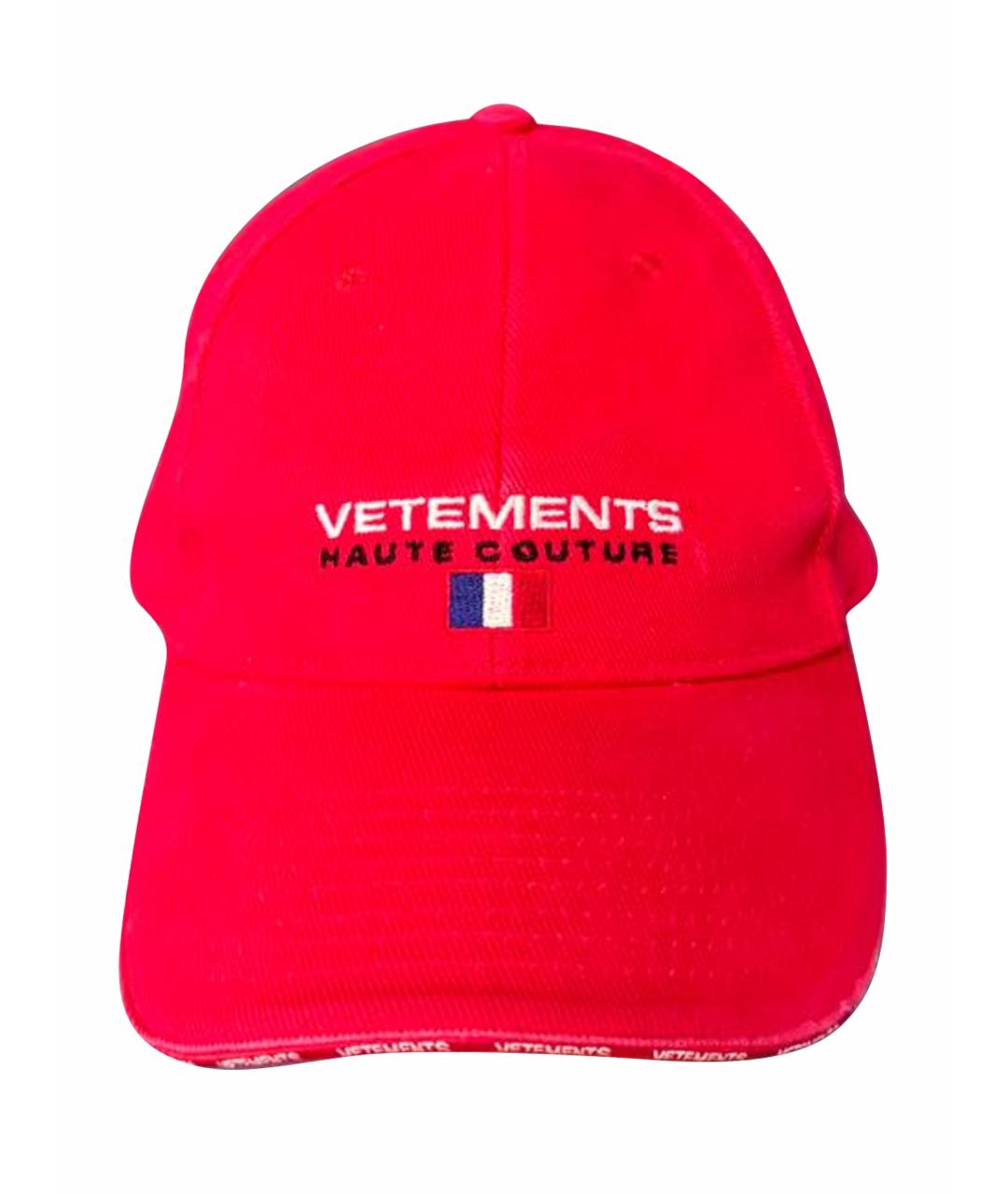 VETEMENTS Красная хлопковая кепка/бейсболка, фото 1