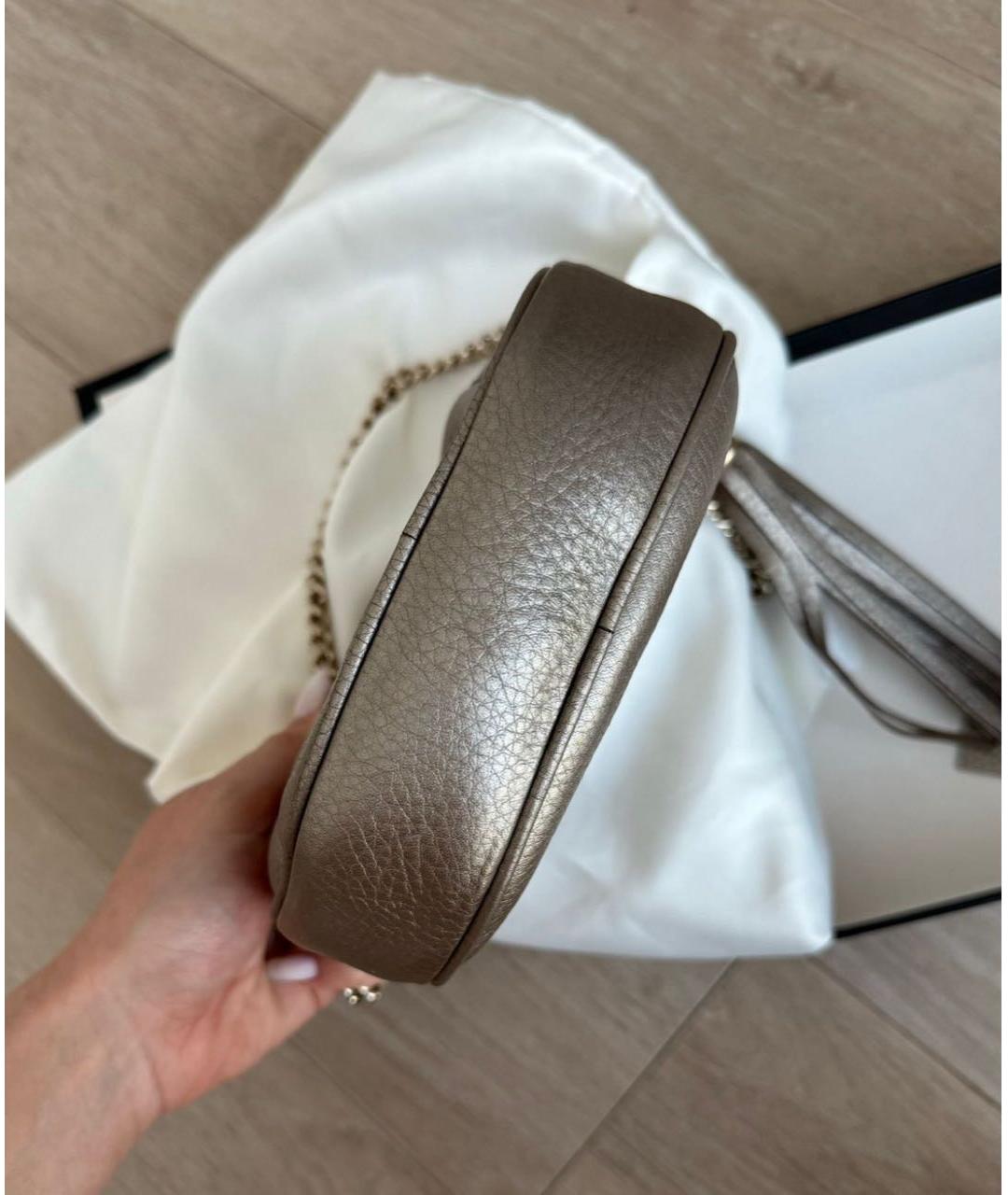 GUCCI Бежевая кожаная сумка через плечо, фото 2