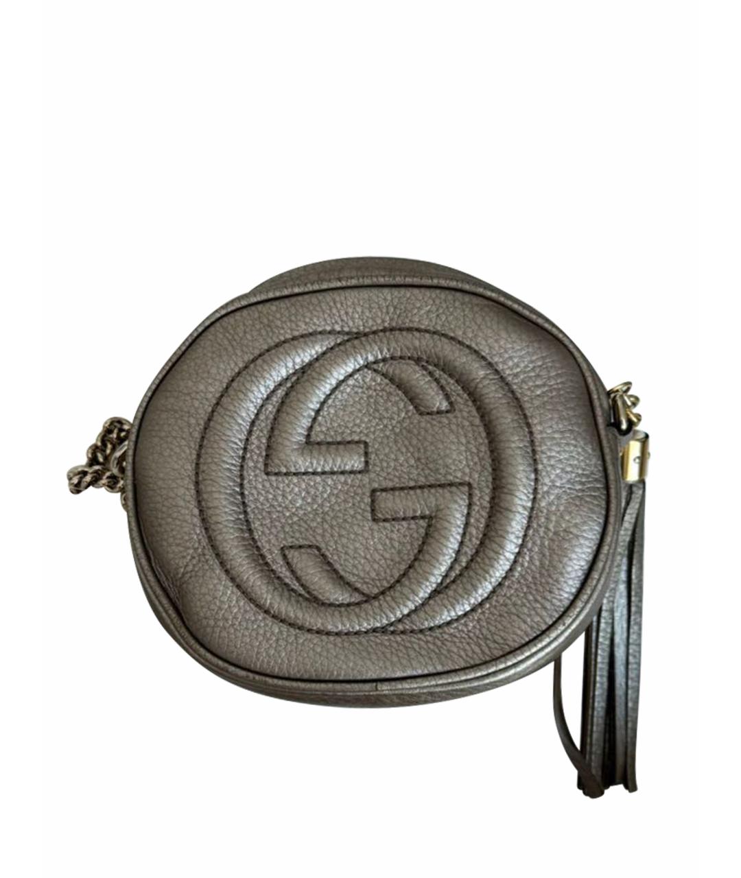 GUCCI Бежевая кожаная сумка через плечо, фото 1