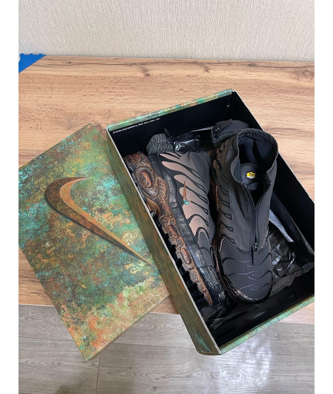 NIKE Коричневые синтетические высокие кроссовки / кеды, фото 7