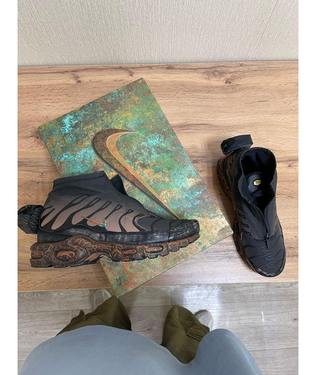 NIKE Коричневые синтетические высокие кроссовки / кеды, фото 6