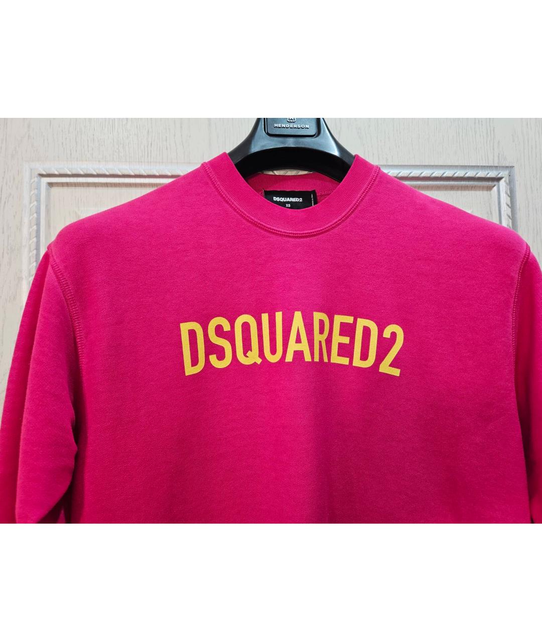 DSQUARED2 Фуксия хлопко-эластановое повседневное платье, фото 8