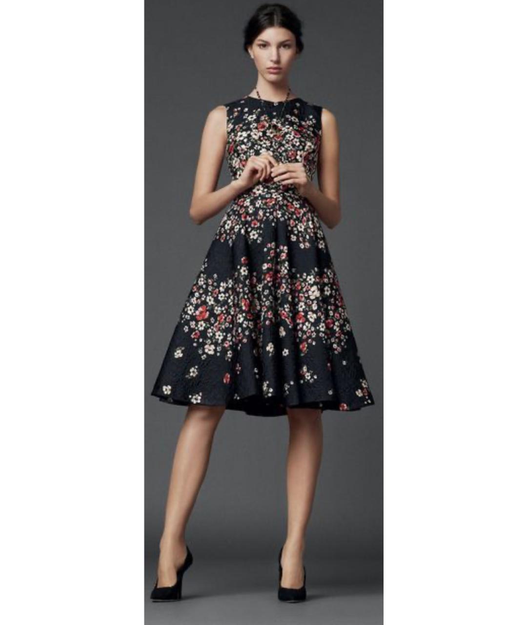 DOLCE&GABBANA Черное полиэстеровое коктейльное платье, фото 9