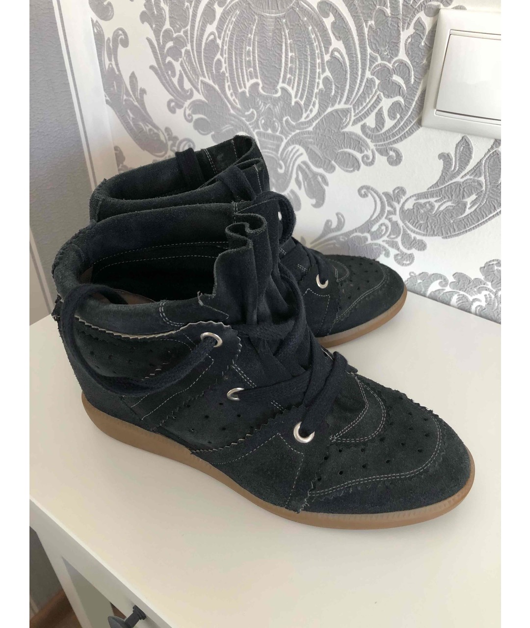 ISABEL MARANT Черные замшевые кроссовки, фото 5