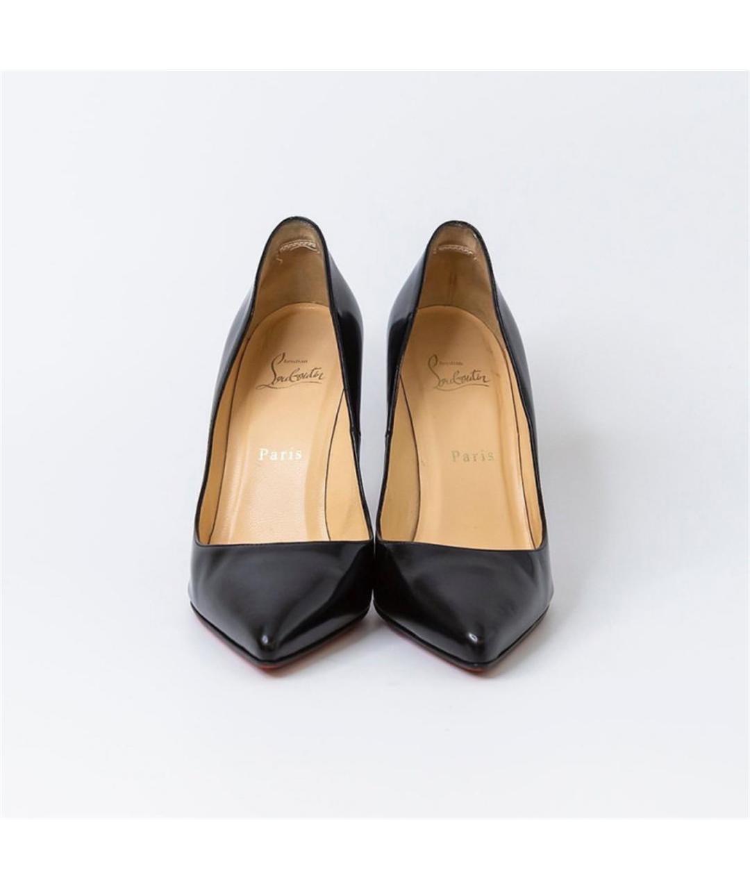CHRISTIAN LOUBOUTIN Черные кожаные туфли, фото 3
