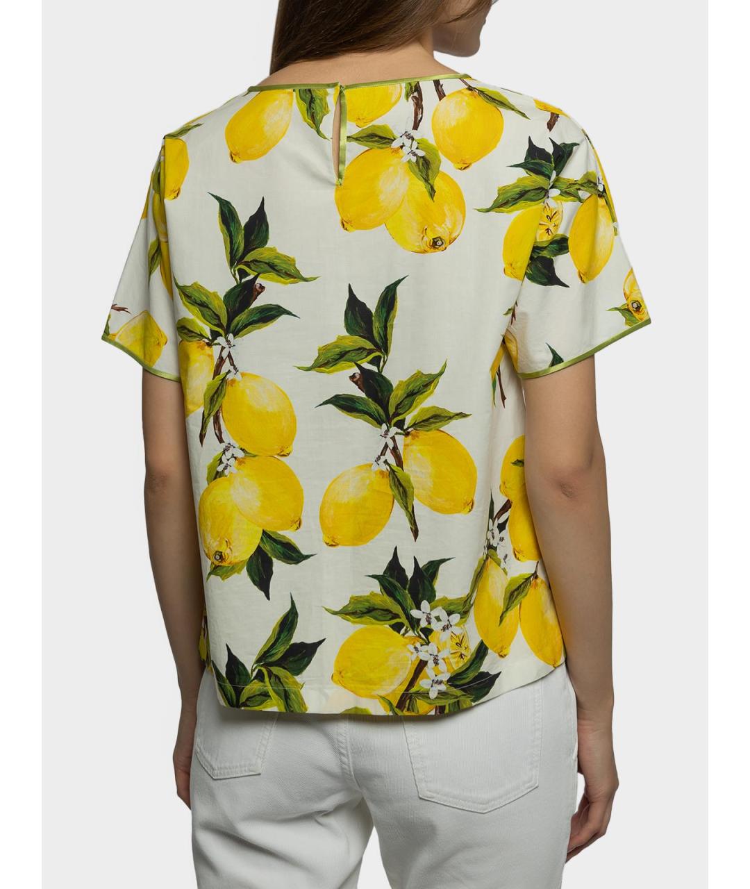 DOLCE&GABBANA Желтая хлопковая футболка, фото 3