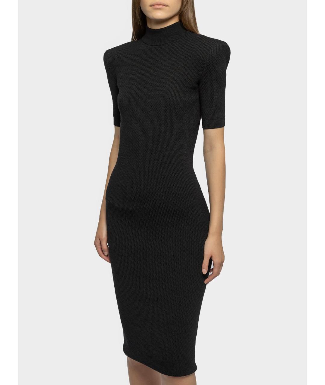 BALMAIN Черное шерстяное повседневное платье, фото 2
