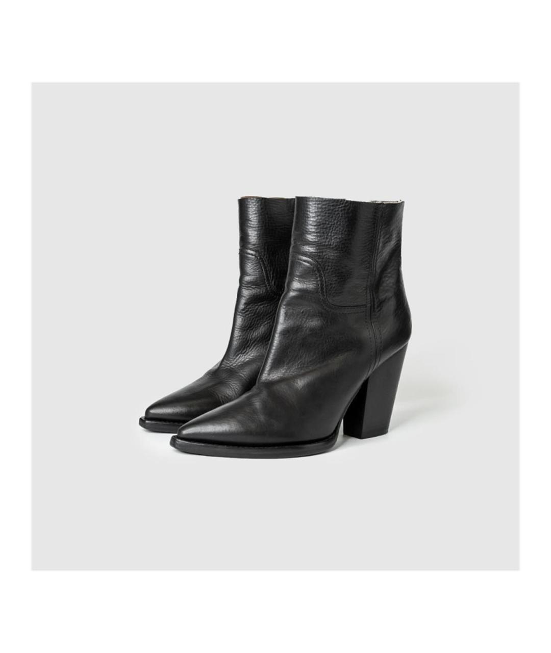 SAINT LAURENT Черные кожаные ботильоны, фото 3