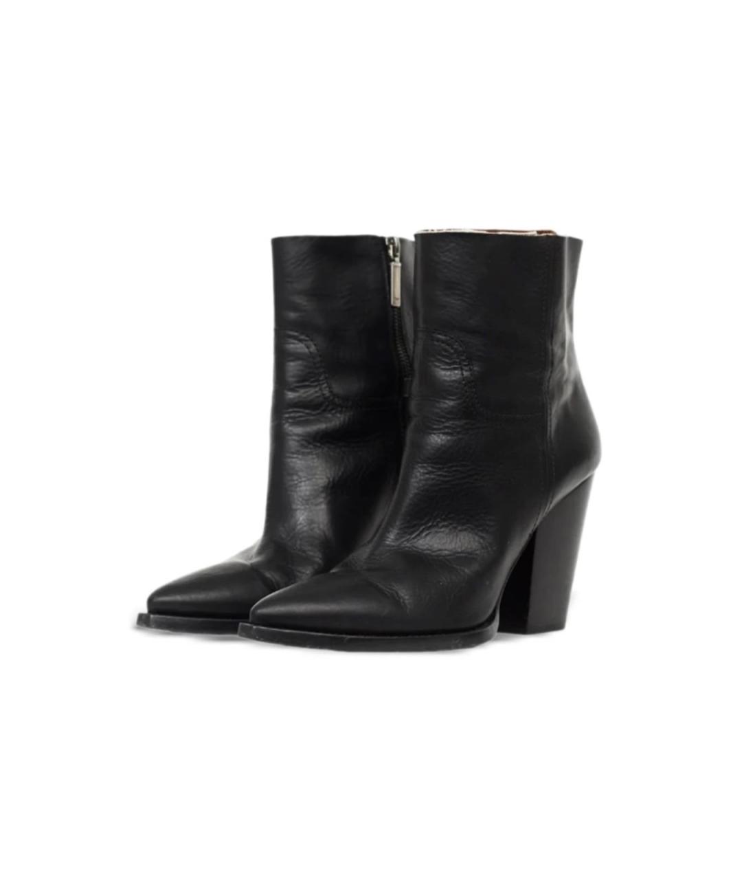 SAINT LAURENT Черные кожаные ботильоны, фото 2