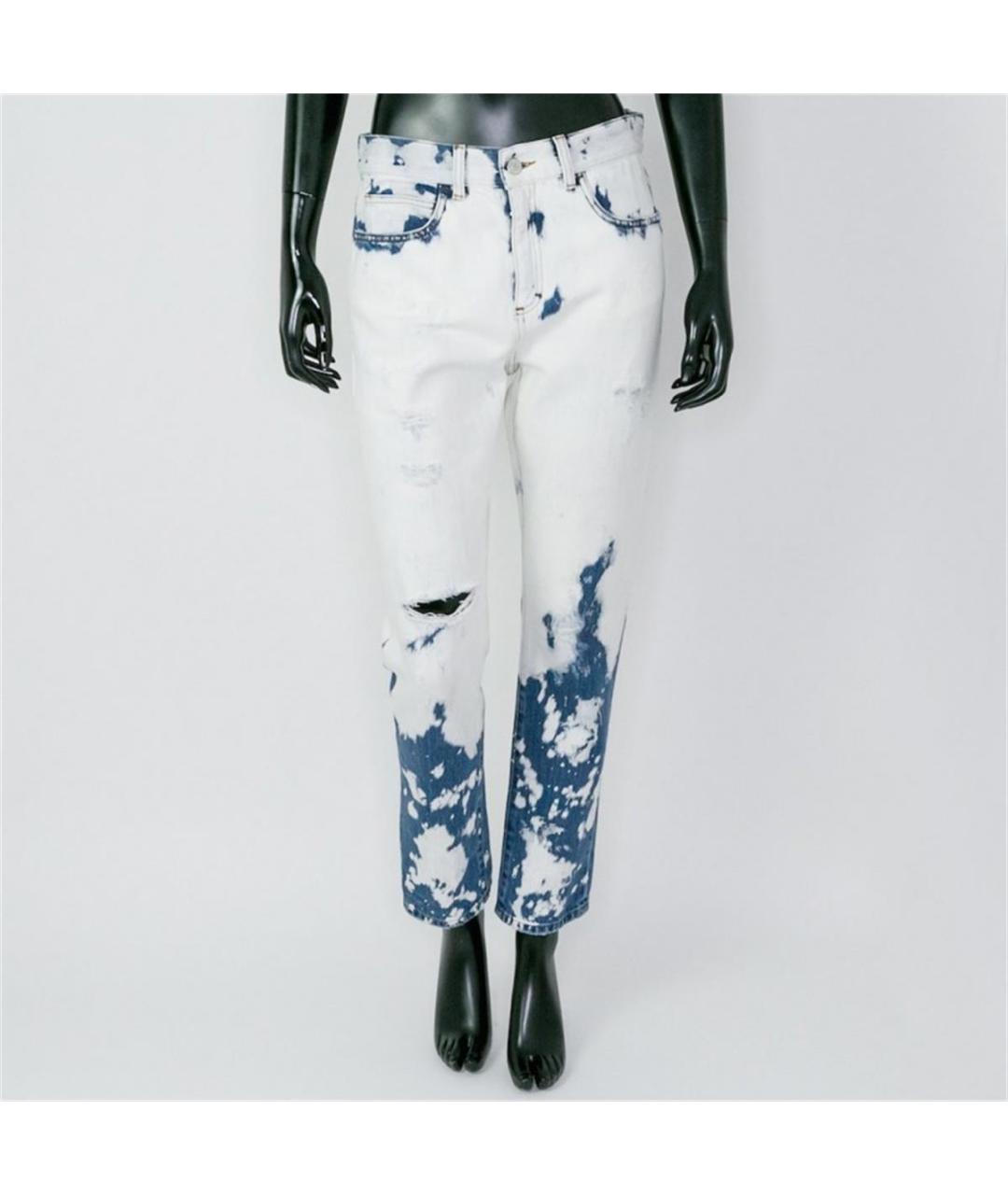 GUCCI Голубые хлопковые прямые джинсы, фото 4