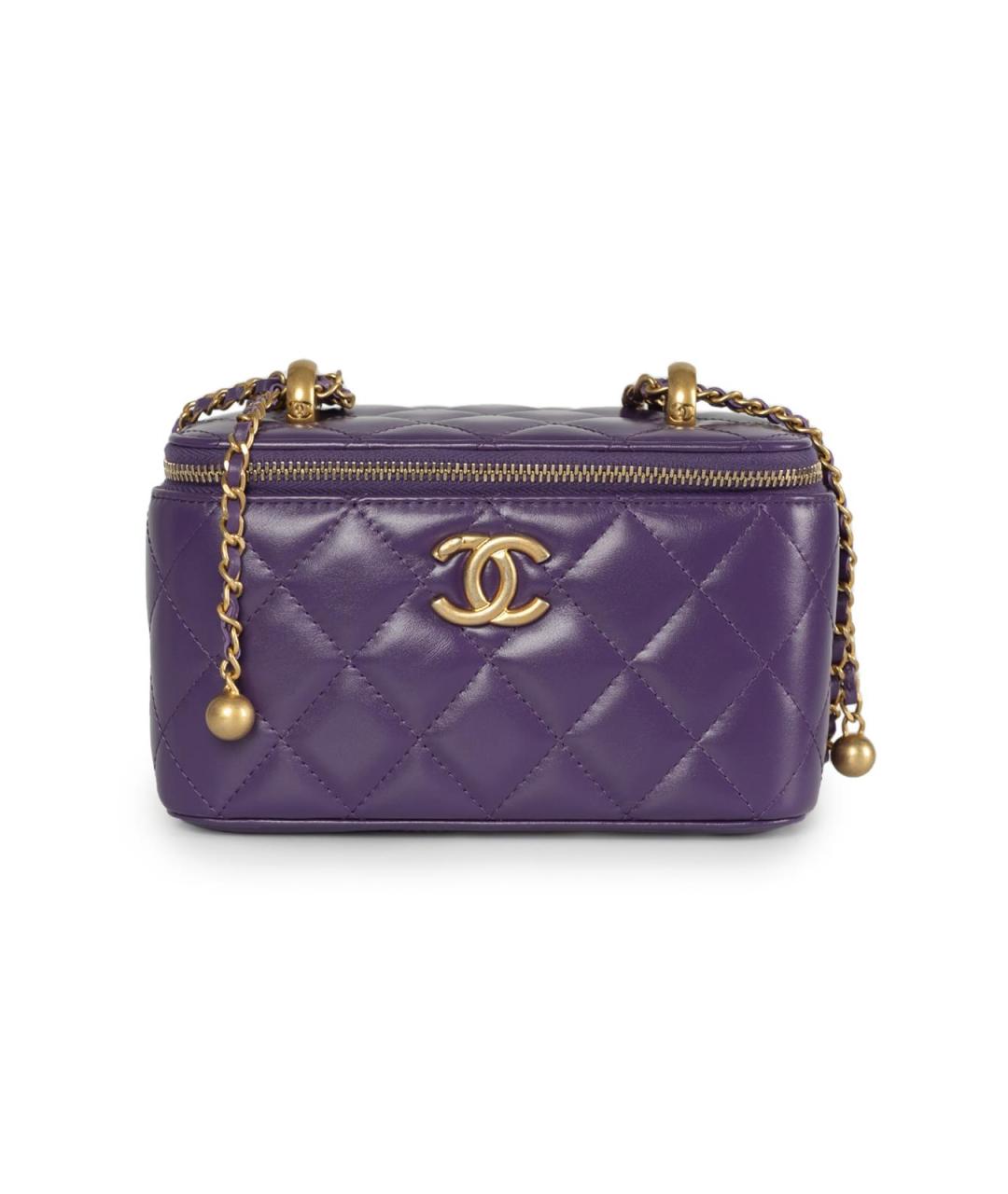 CHANEL Фиолетовая кожаная сумка через плечо, фото 2
