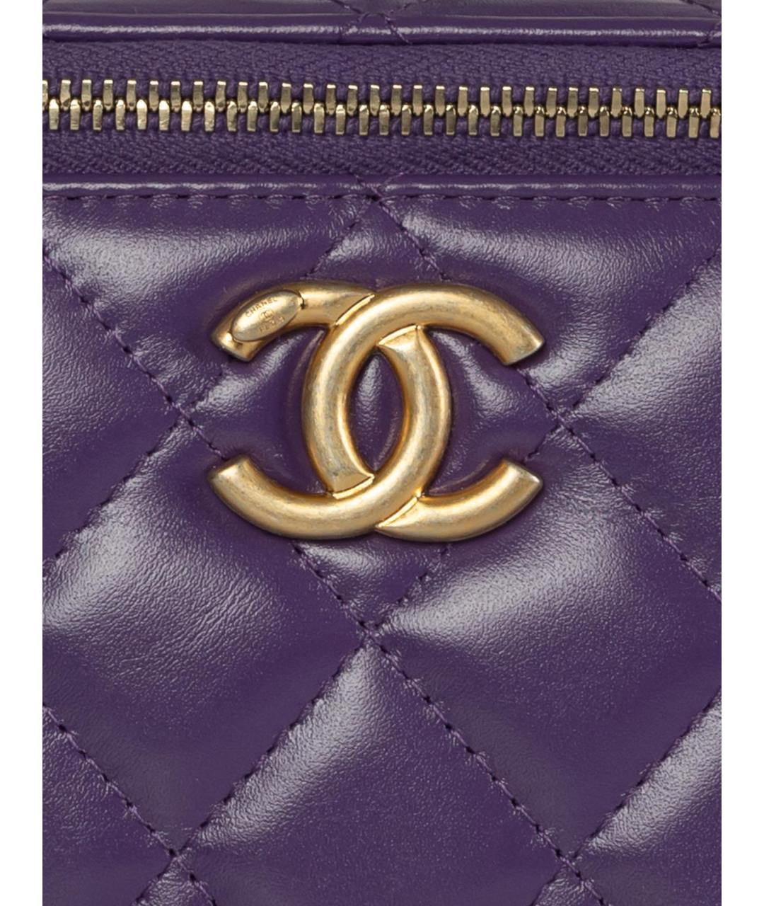 CHANEL Фиолетовая кожаная сумка через плечо, фото 3