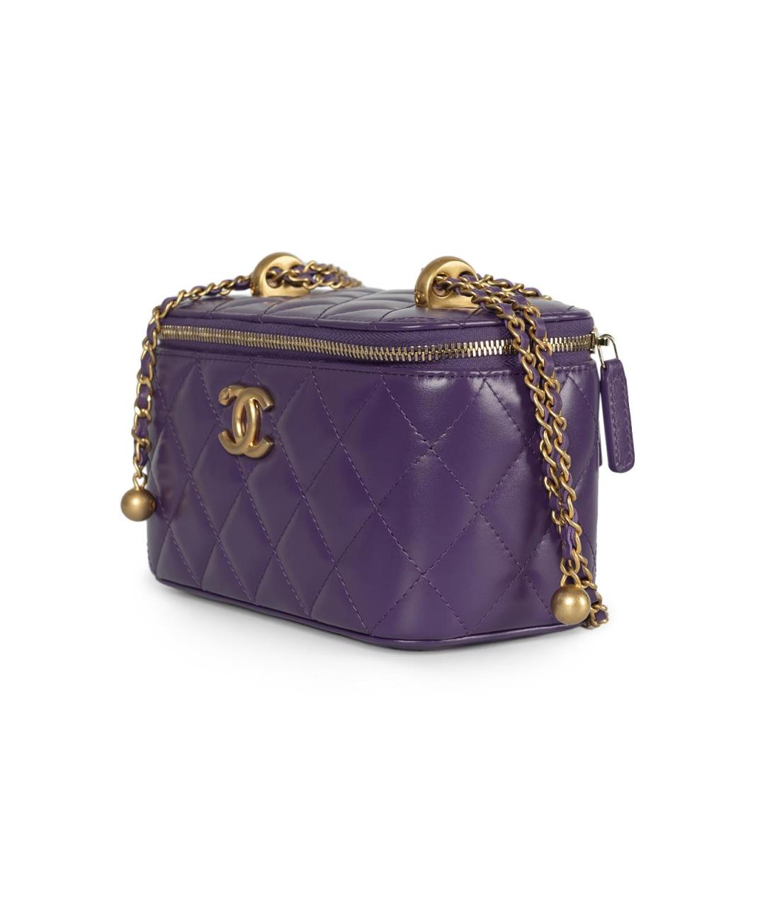 CHANEL Фиолетовая кожаная сумка через плечо, фото 4