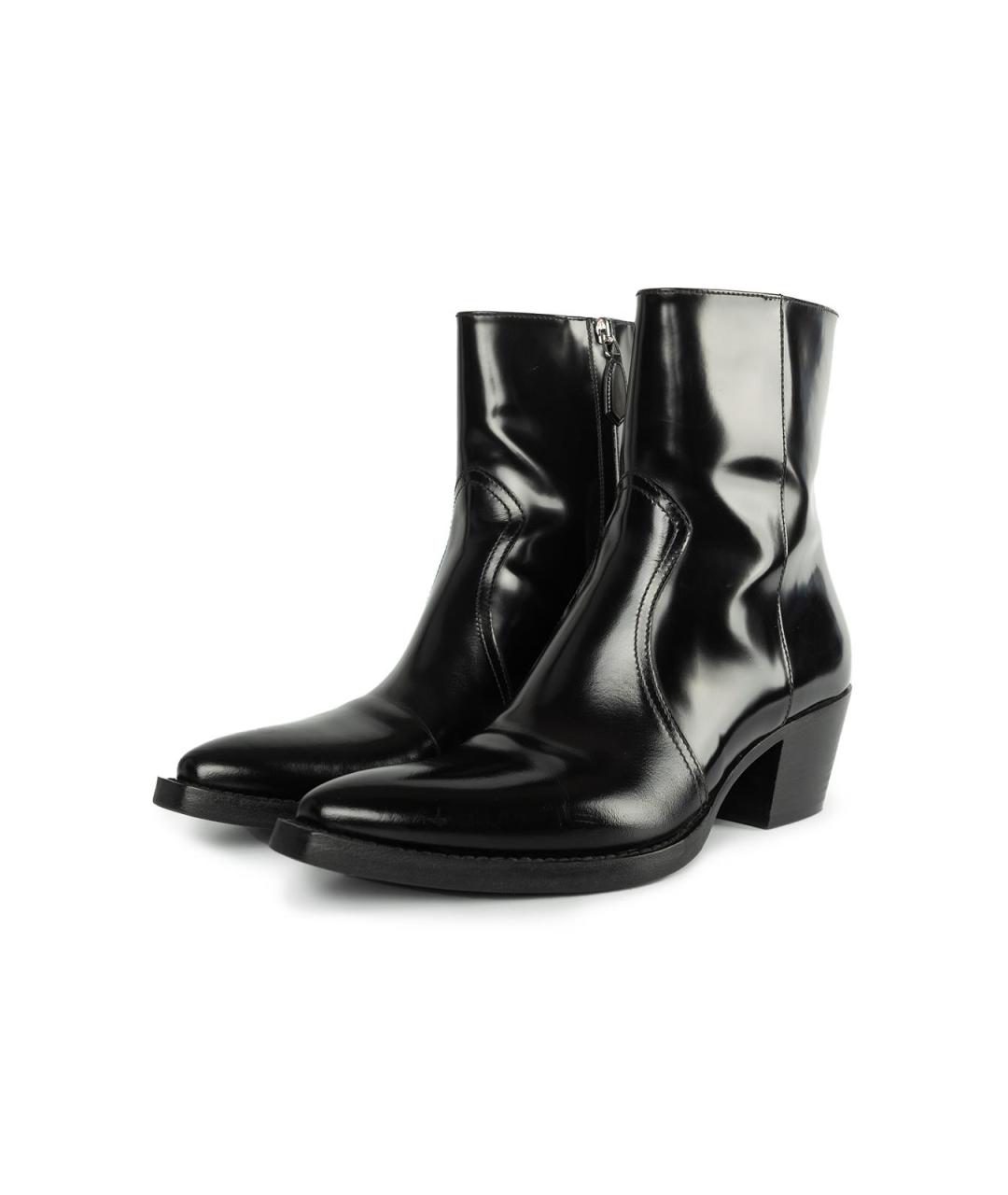 PRADA Черные кожаные ботинки, фото 3