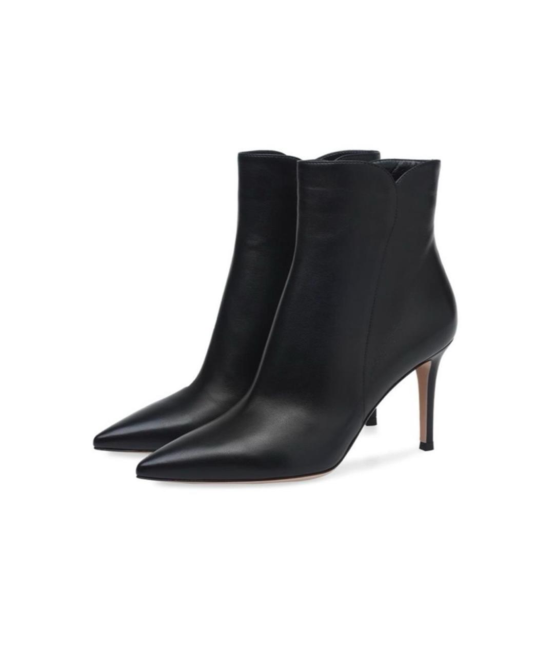 GIANVITO ROSSI Черные кожаные ботильоны, фото 2