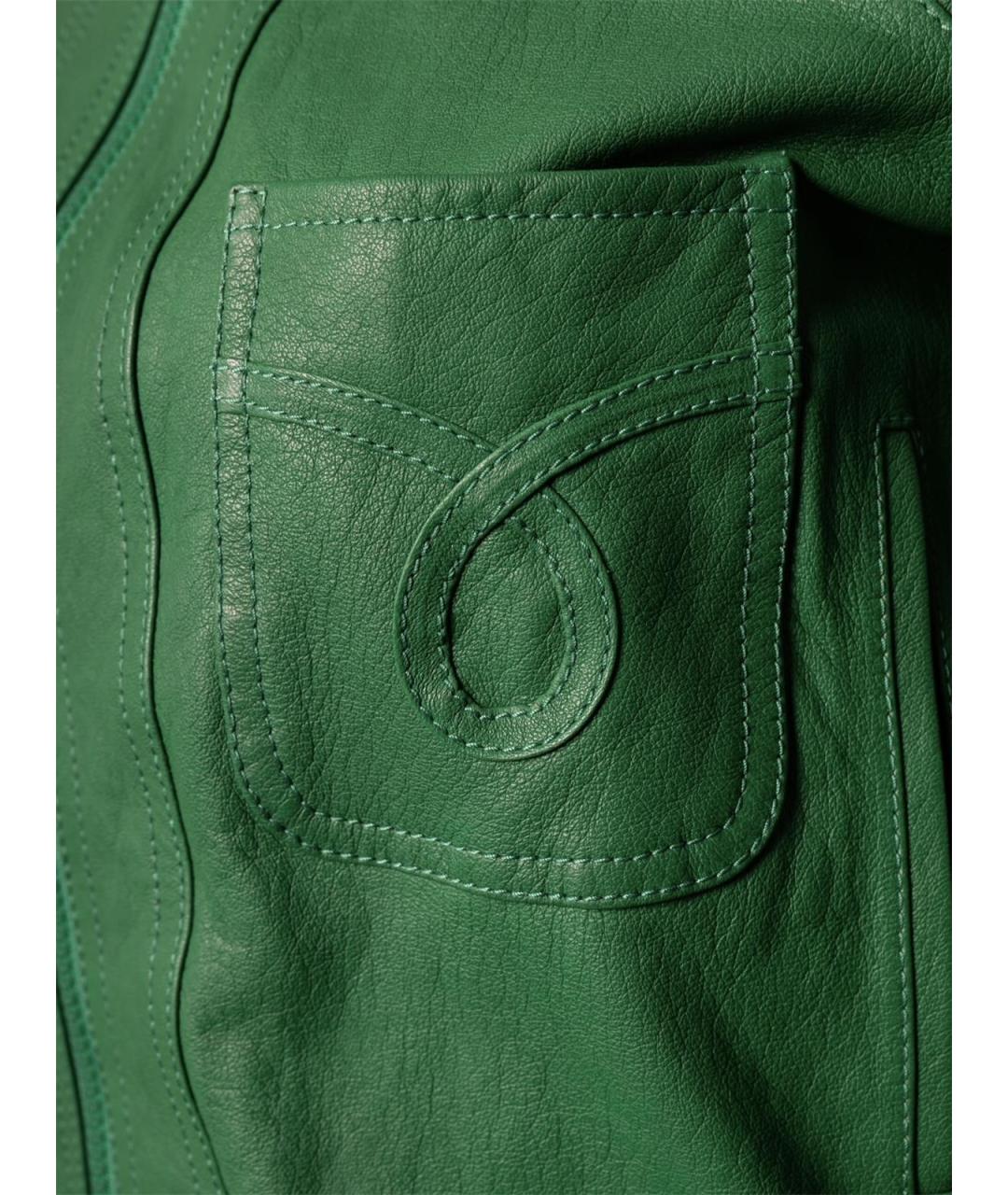 SAINT LAURENT Зеленая кожаная куртка, фото 5