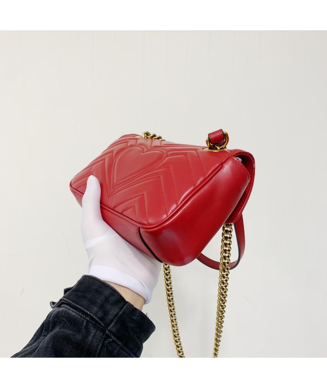 GUCCI Красная кожаная сумка через плечо, фото 5