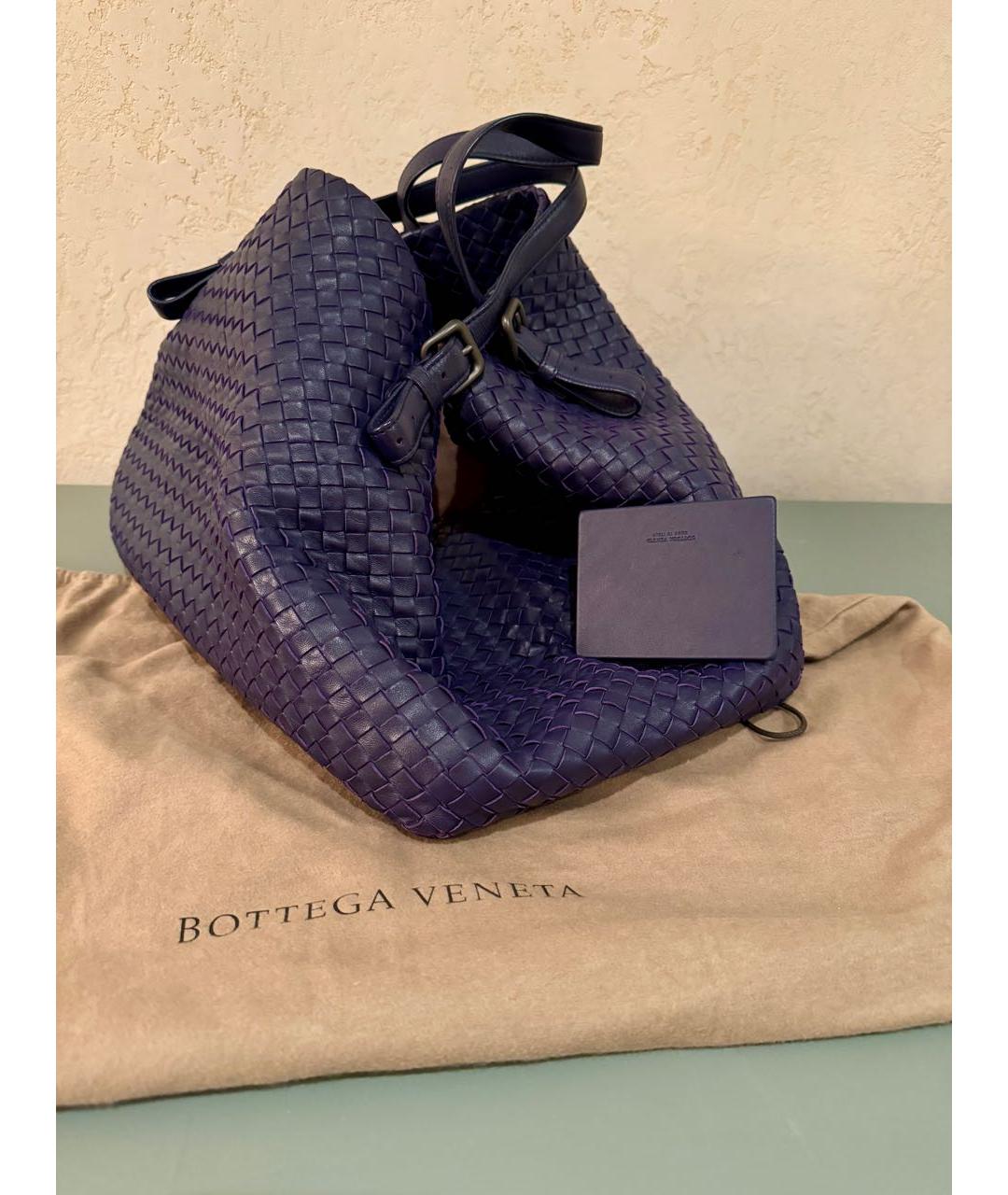 BOTTEGA VENETA Фиолетовая кожаная сумка тоут, фото 5